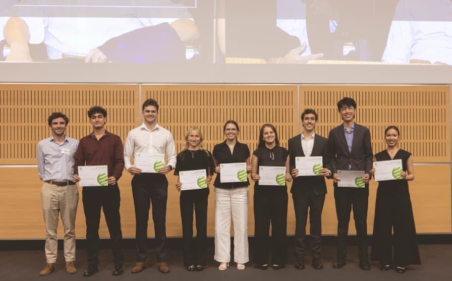 A project team with their certificates at pitch night
